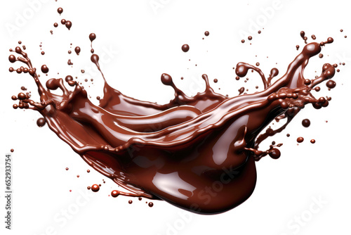 chocolate splash on white background