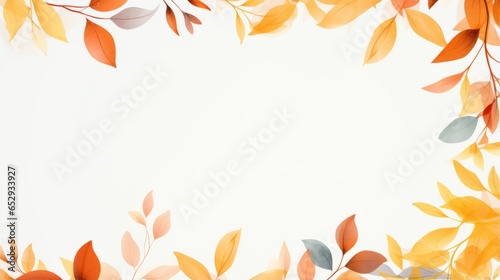 Leaves forming a border around text