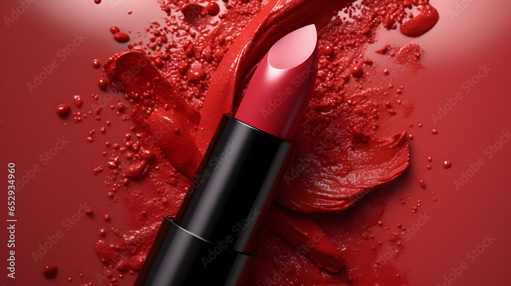 Decorative women's cosmetics lipstick lipstick. - obrazy, fototapety, plakaty 
