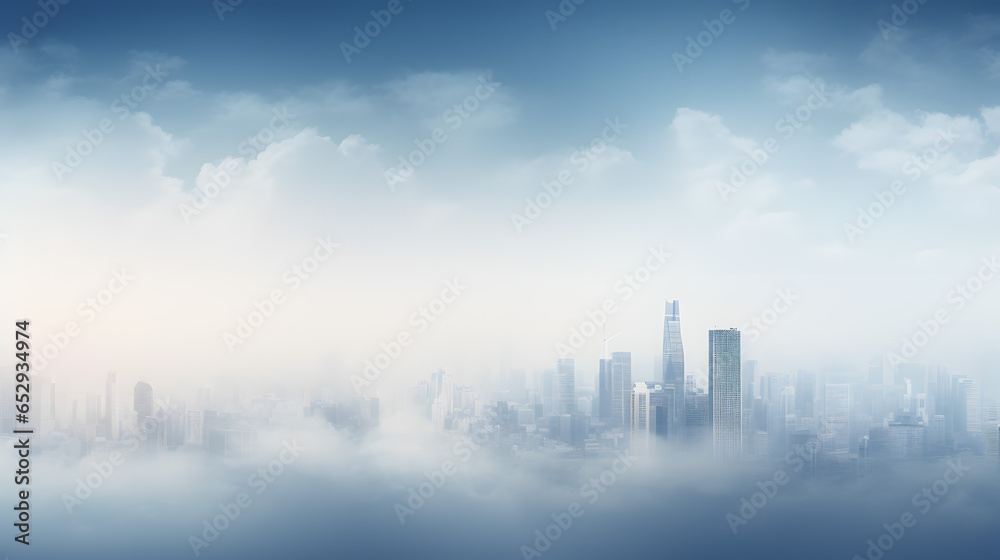 Fototapeta premium Big city in the fog background