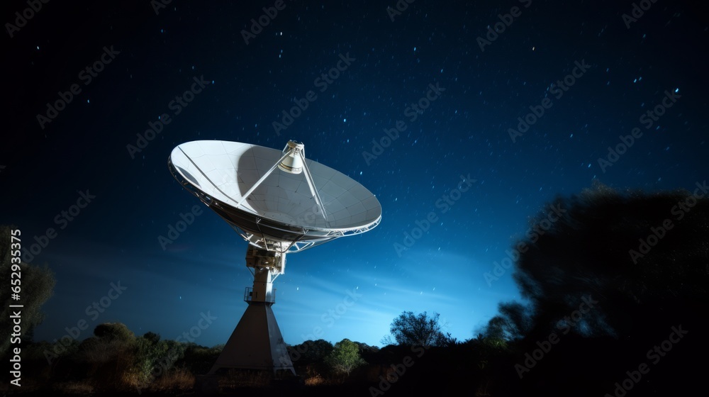 Satellite dish on a clear night Satellite dish on a clear night