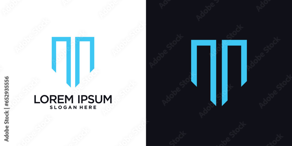 Monogram logo design initial letter n combined with shield element and creative concept Monogram logo design initial letter n combined with shield element and creative concept