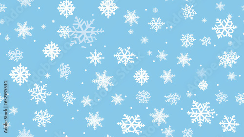 Christmas snowflakes on a light blue background  repeatable seamless pattern