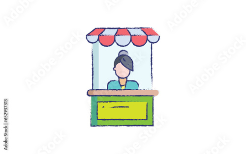Woman Stand hand drawn illustration
