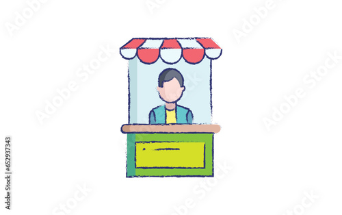 Man Stand hand drawn illustration
