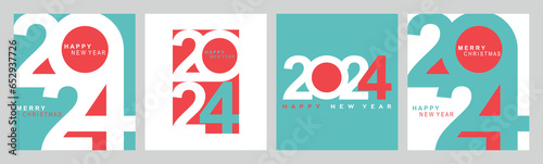 2024 typography design concept.Happy new year 2024 cover design with stylish and nice colors for banners, posters and greetings.