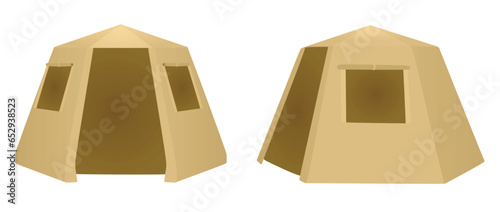 Brown  camping tent. vector illustration