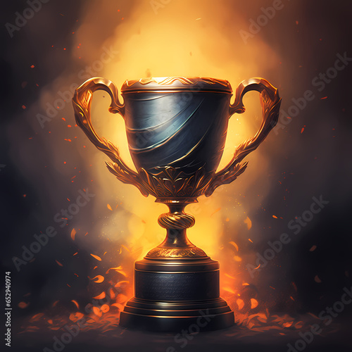 Digital art, 2D illustration of a grand trophy
