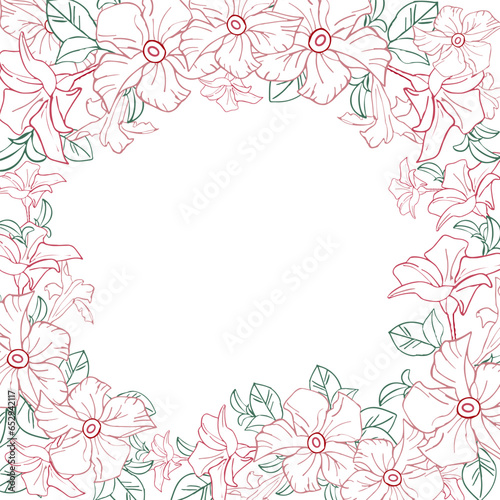Jasmine exotic flower banner  hand drawn vector illustration for card or wedding invite