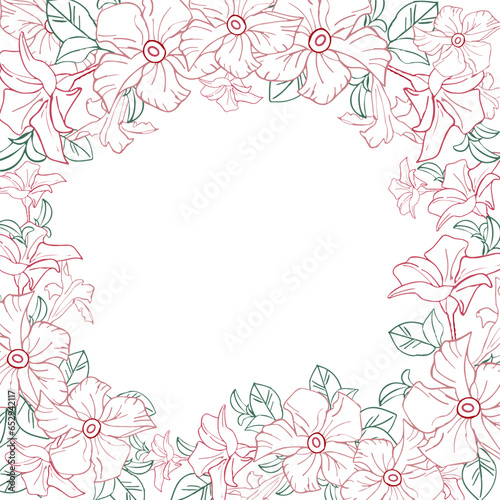 Jasmine exotic flower banner, hand drawn vector illustration for card or wedding invite
