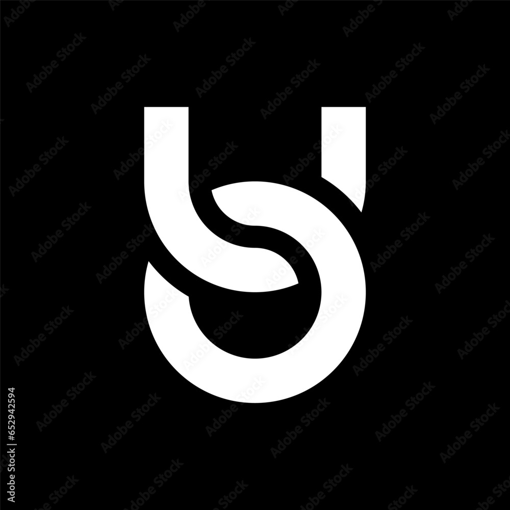 Letter UO or OU overlapping monogram logo Letter UO or OU overlapping monogram logo