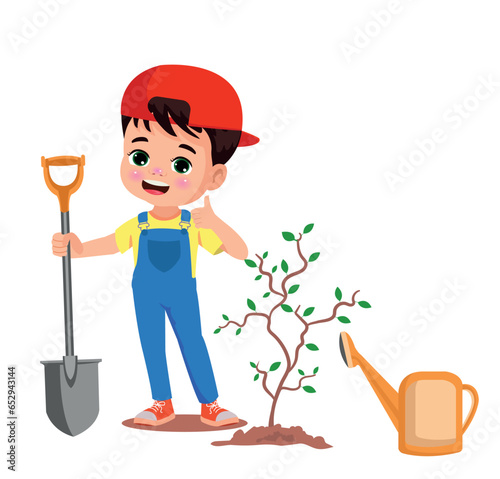child and mother planting a sapling