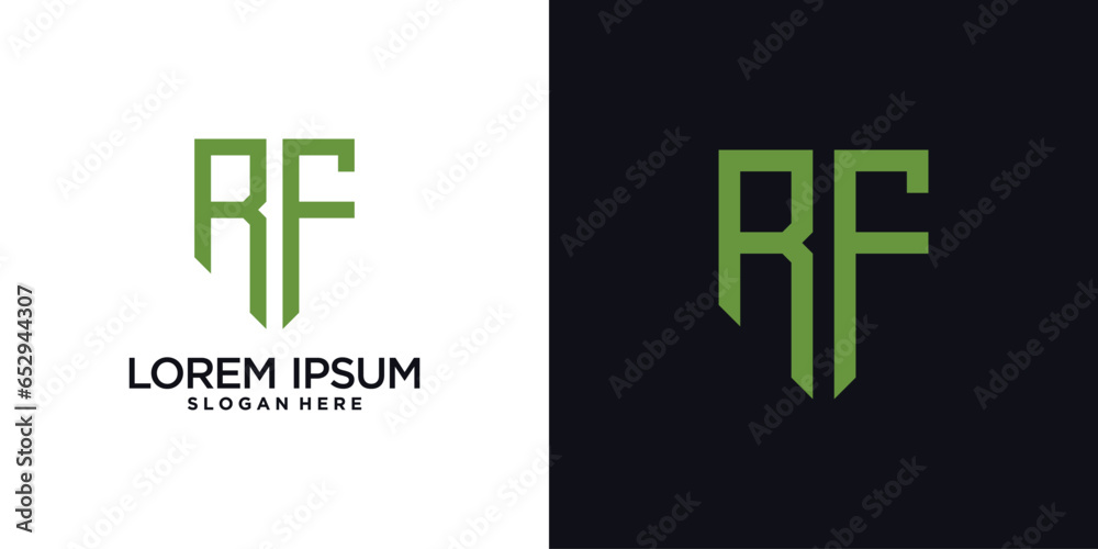 Obraz premium Monogram logo design initial letter r combined with shield element and creative concept