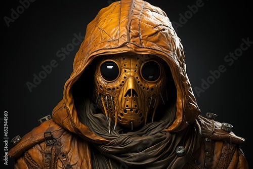 Halloween character, monster on jack lantern background. AI generated