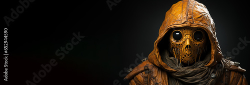 Halloween character, monster on jack lantern background. AI generated
