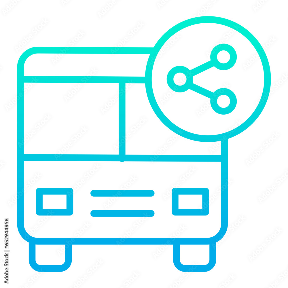 Outline gradient Bus Share icon Outline gradient Bus Share icon