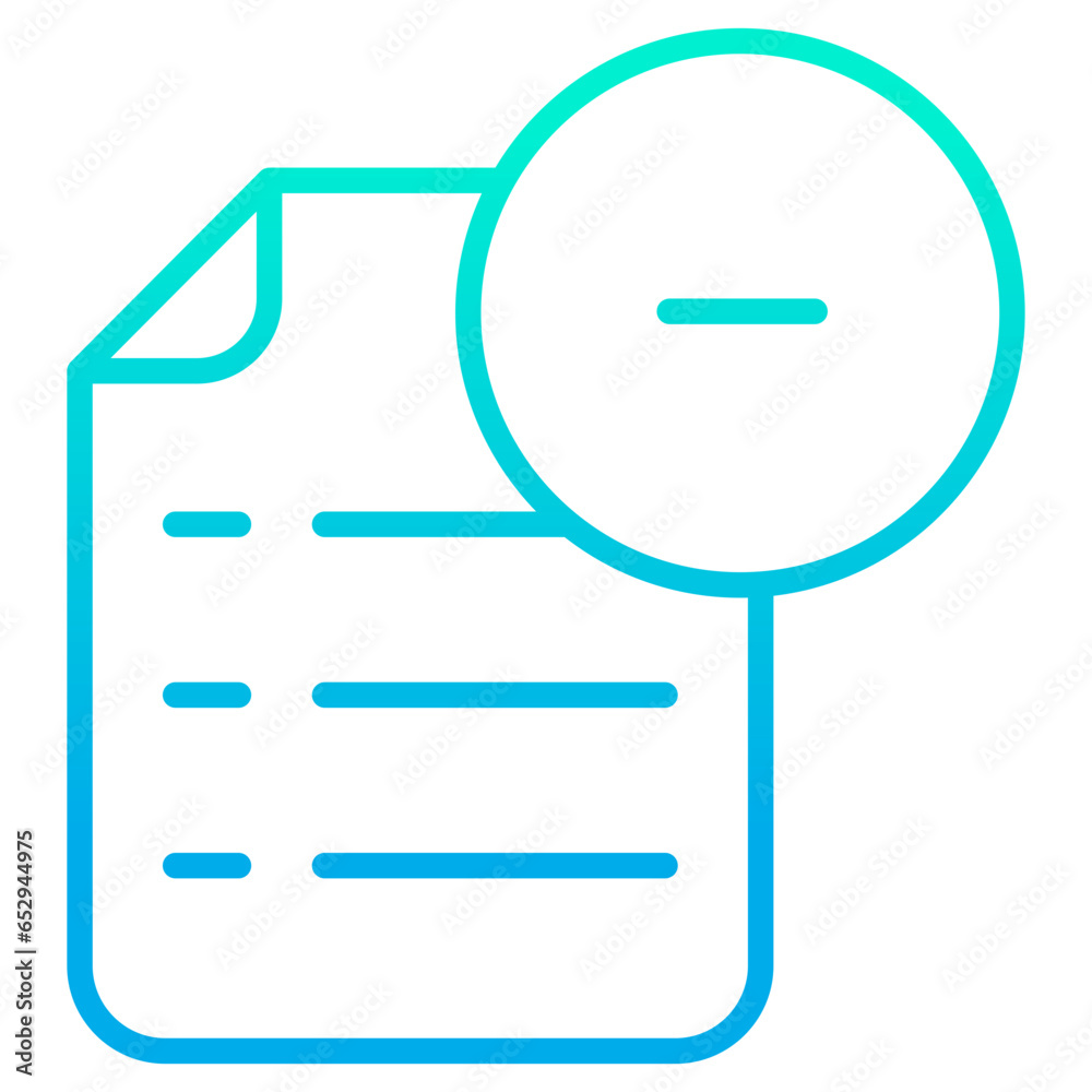 Outline gradient Remove Document icon Outline gradient Remove Document icon