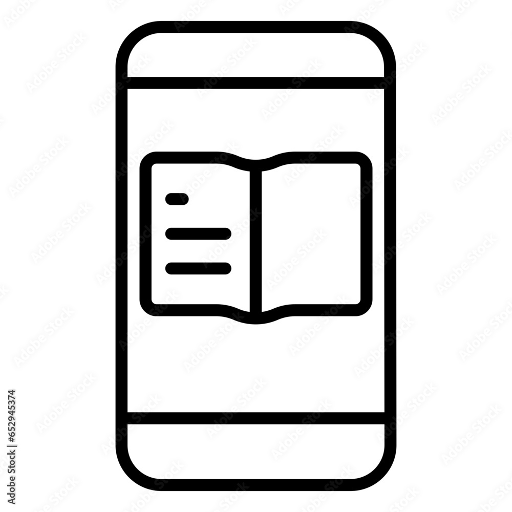 Outline Mobile Book icon Outline Mobile Book icon