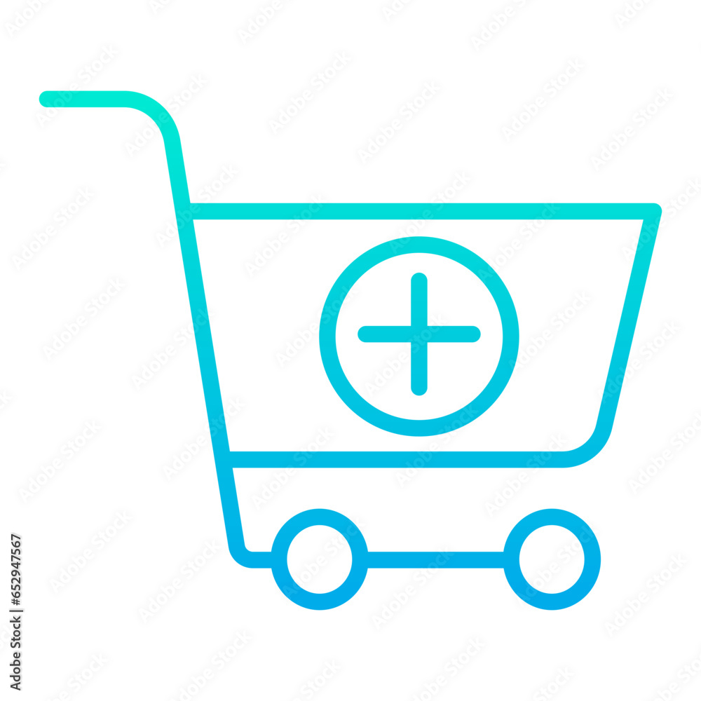 Outline gradient Add cart icon Outline gradient Add cart icon