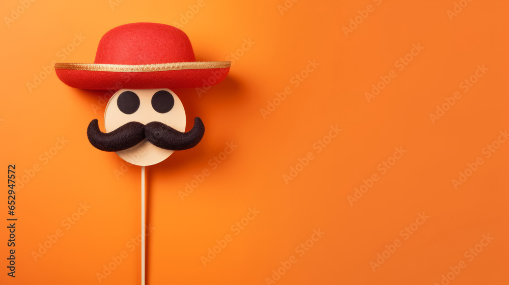 Mexican flatlay concept with copyspace. Creative advertising background