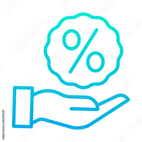 Outline gradient Offer hand icon