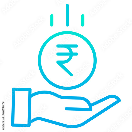 Outline gradient Rupees Save icon