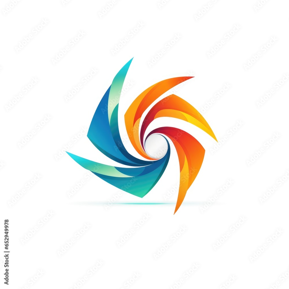 Circle water logo, wind sphere plant leaves, wings flame sun abstract infinity, Generative Ai Circle water logo, wind sphere plant leaves, wings flame sun abstract infinity, Generative Ai