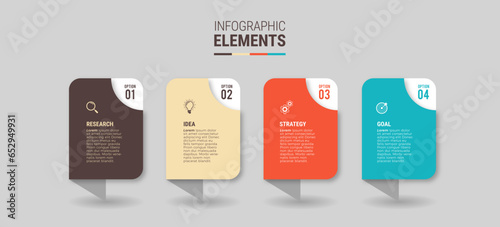 Business infographic template design icons 4 options or steps