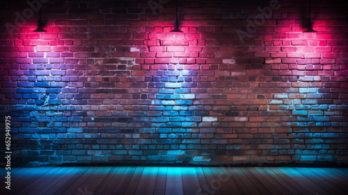 Vibrant Red and Blue Neon Lighting Effect