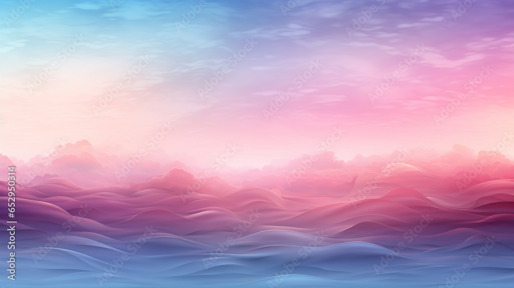 Serenity Spectrum: Soft pastel hues meld together in a soothing, seamless gradient. The palette is a gentle dance of muted pinks, blues, and lavenders, creating a tranquil backdrop