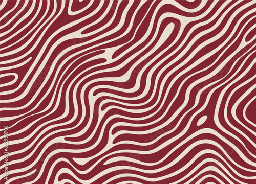 Trendy dynamic simple minimal meander wavy lines background. Abstract retro style groovy doodle modern aesthetic contemporary pattern backdrop.