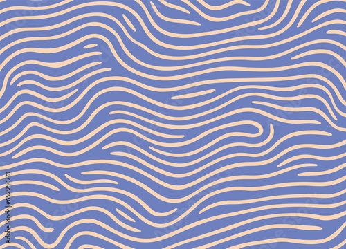Trendy dynamic simple minimal meander wavy lines background. Abstract retro style groovy doodle modern aesthetic contemporary pattern backdrop.