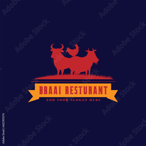 braai restaurant logo design vector