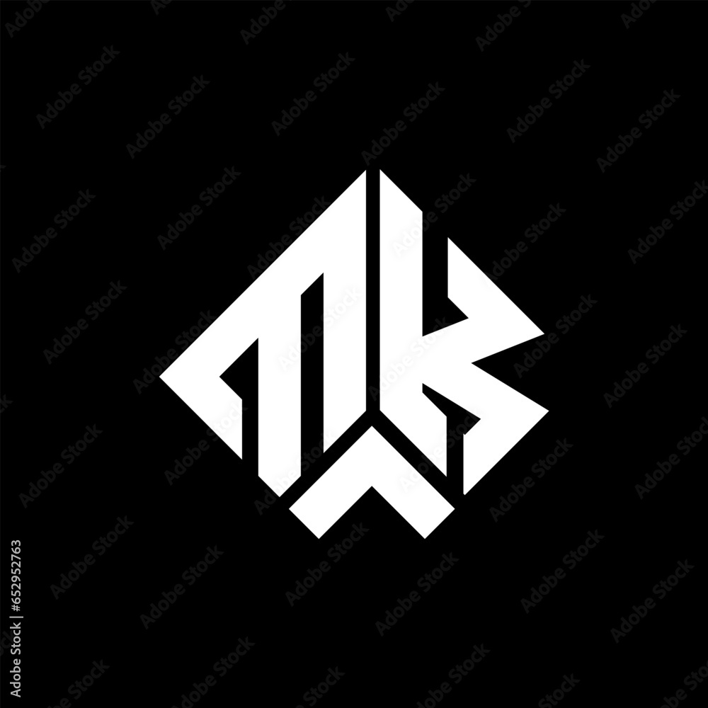 MK letter logo design on black background. MK creative initials letter logo concept. MK letter design.
