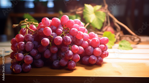 Photograph of bunch of grapes on the vine