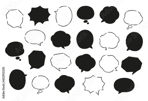 Ensemble de vecteur d'élément bulle de dialogue, étoile. 
émotion,créatif,fleur,étoile,accident,vasculaire,cérébral,pointer,simple,planche,bannière,concept,carte,encres,noir,marque,symbole,gribouillag