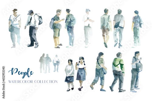 Watercolor painting of people in a loose style 1 