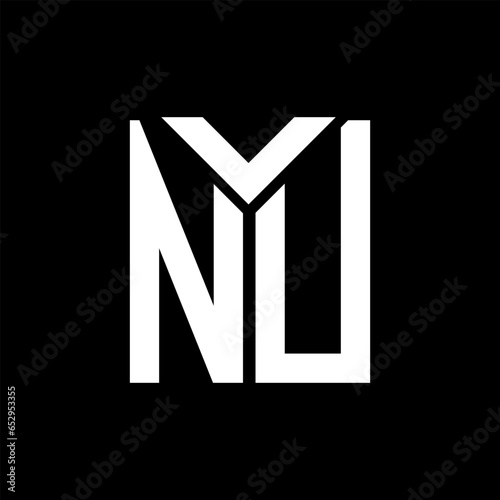 NU letter logo design on black background. NU creative initials letter logo concept. NU letter design.
