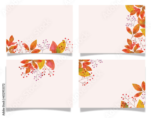 Modèles d'invitations de mariage carrées avec un bouquet d'automne. Branches et feuilles brunes et dorées, herbe de pampa, herbe sèche. Mariage bohème et rustique. Vecteur