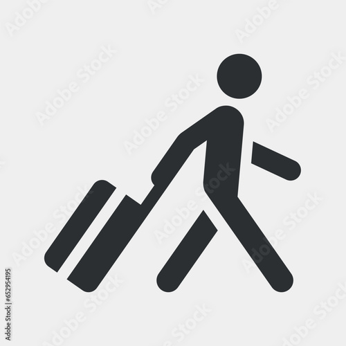 Tourist or traveler. Simple monochrome vector icon
