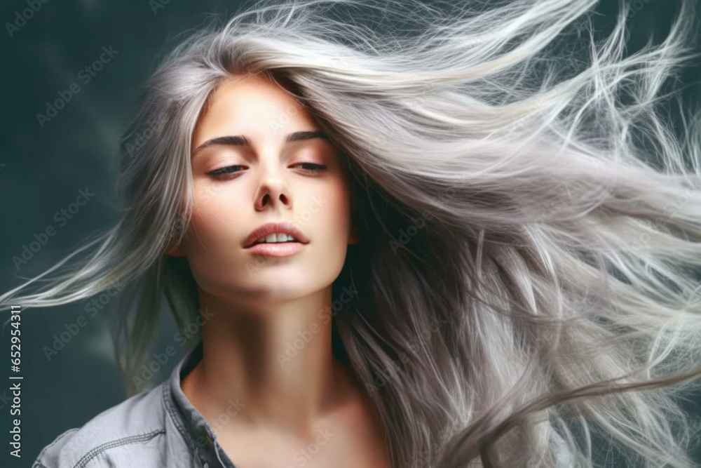 Obraz premium Woman with beautiful long hair.