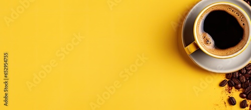 Yellow backdrop with Turkish coffee photo
