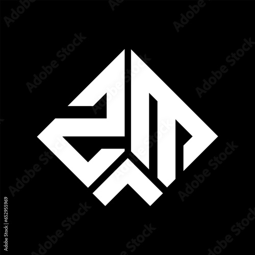 ZM letter logo design on black background. ZM creative initials letter logo concept. ZM letter design.
