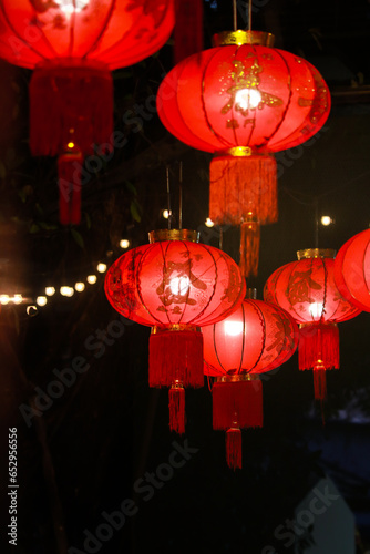 chinese lanterns in the temple