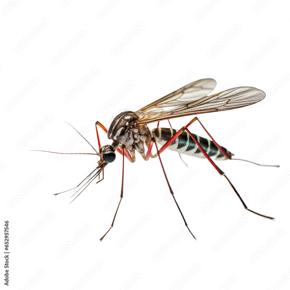 Mosquito close up on transparent background Mosquito close up on transparent background