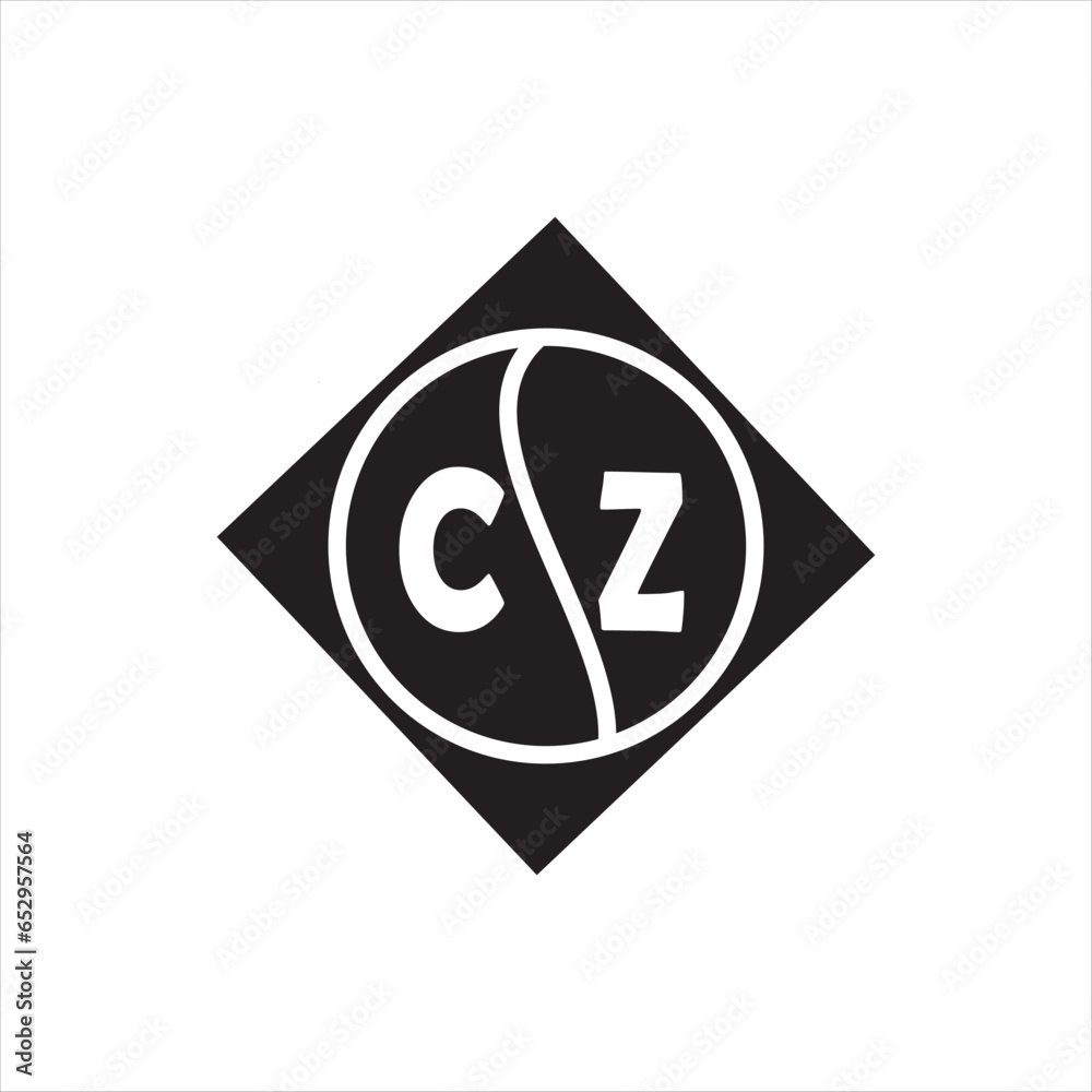 CZ letter logo design on white background. CZ creative initials letter logo concept. CZ letter design.
 - obrazy, fototapety, plakaty 