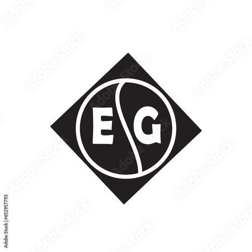 EG letter logo design on White background. EG creative initials letter logo concept. EG letter design.
 photo