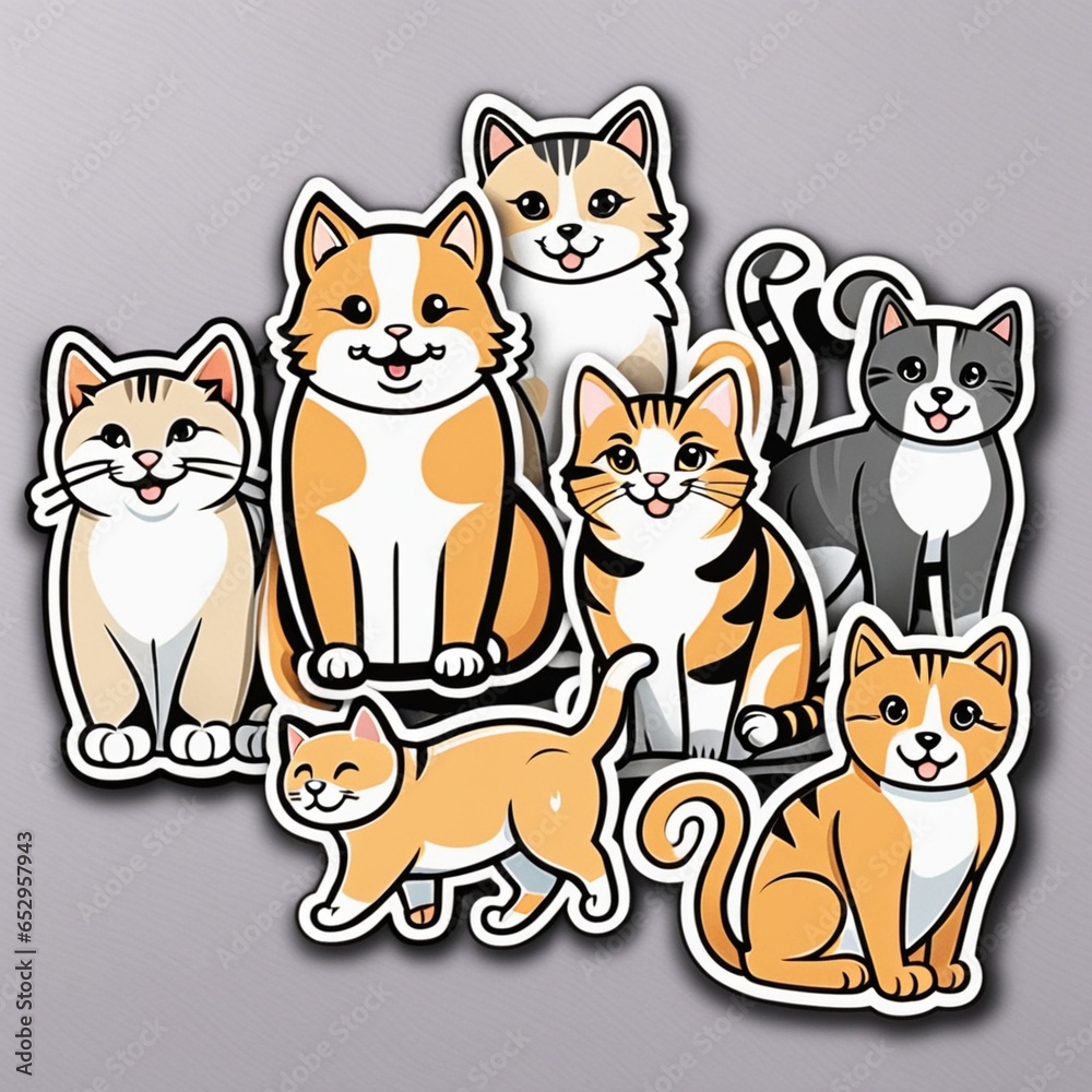 Obraz premium astronaut-animals-sticker-icons-clipart-die-cut-cartoon-ultra-hd-vivid-colors