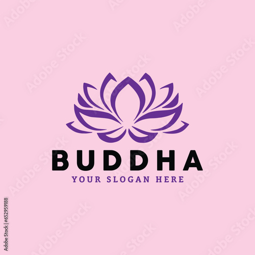lotus buddha logo design vector