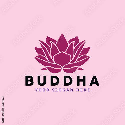 lotus buddha logo design vector